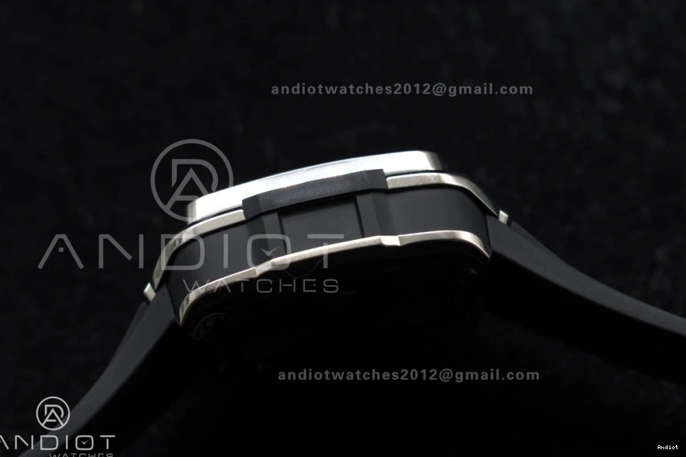 Strap 1:1 Edition Black Best Rubber Unico BBF Titanium on Bang 42mm Square A1280 Skeleton Dial 1120